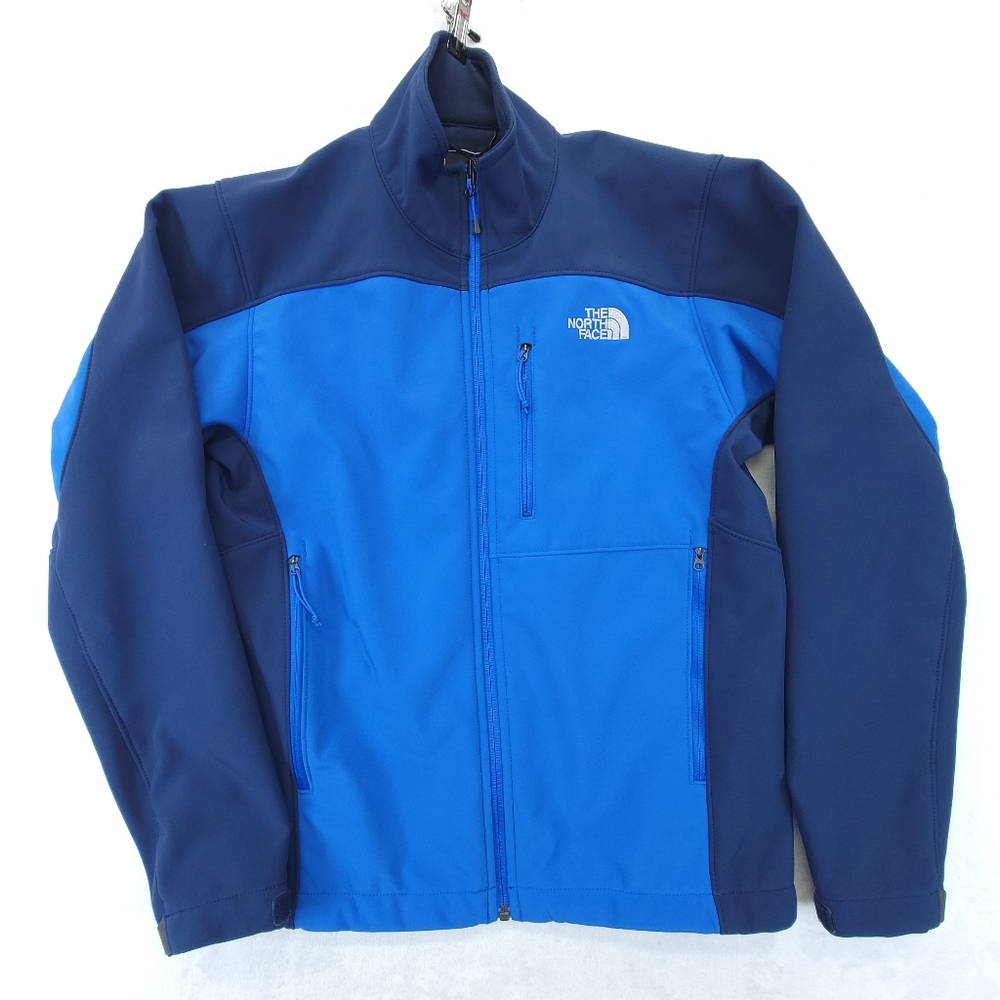 The North Face Men's Size S Blue Color Block Soft Shell Fleece Lined Apex Jacket
